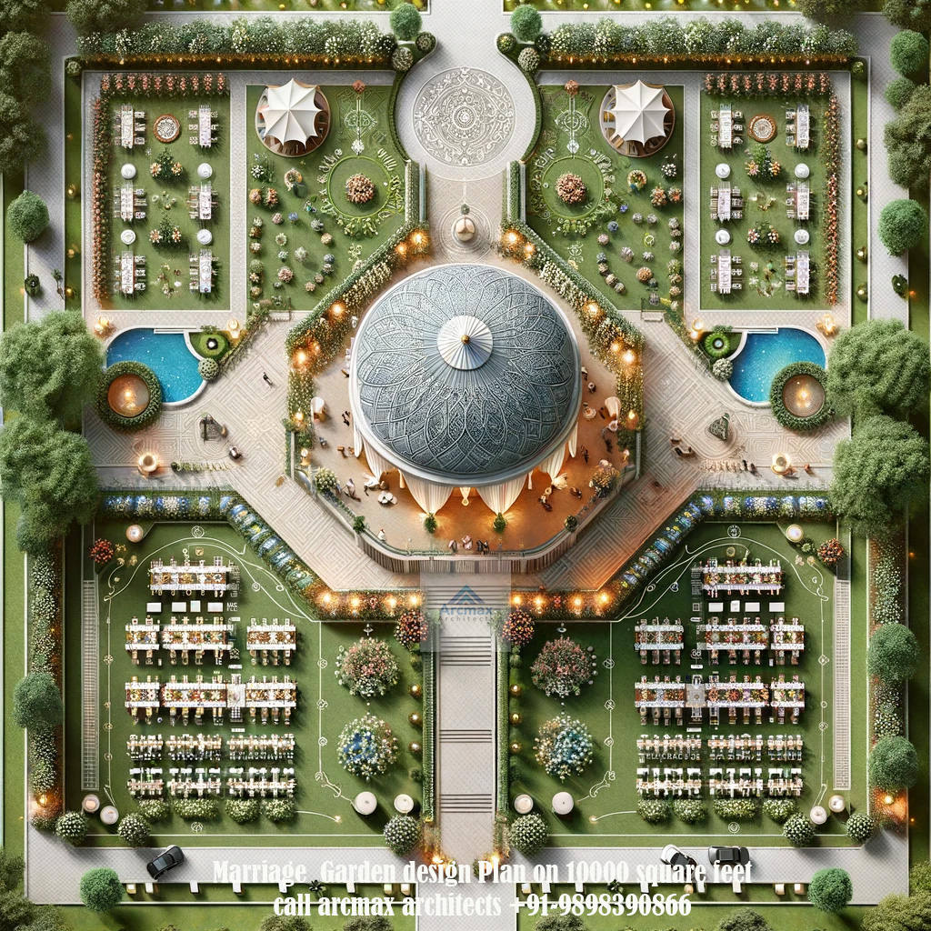 Looking for Best Architects for marriage garden design plan on 10000 square feet site area